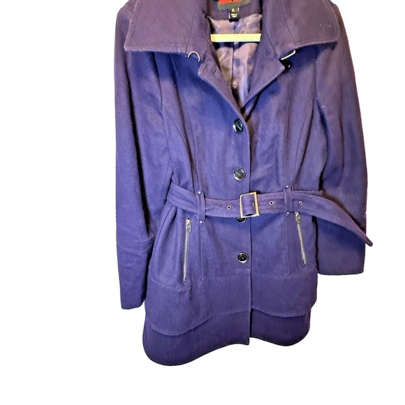 Miss Sixty Jackets & Blazers - Vintage Miss Sixty M60 Purple Wool Blend Belted Lined Coat Size Large